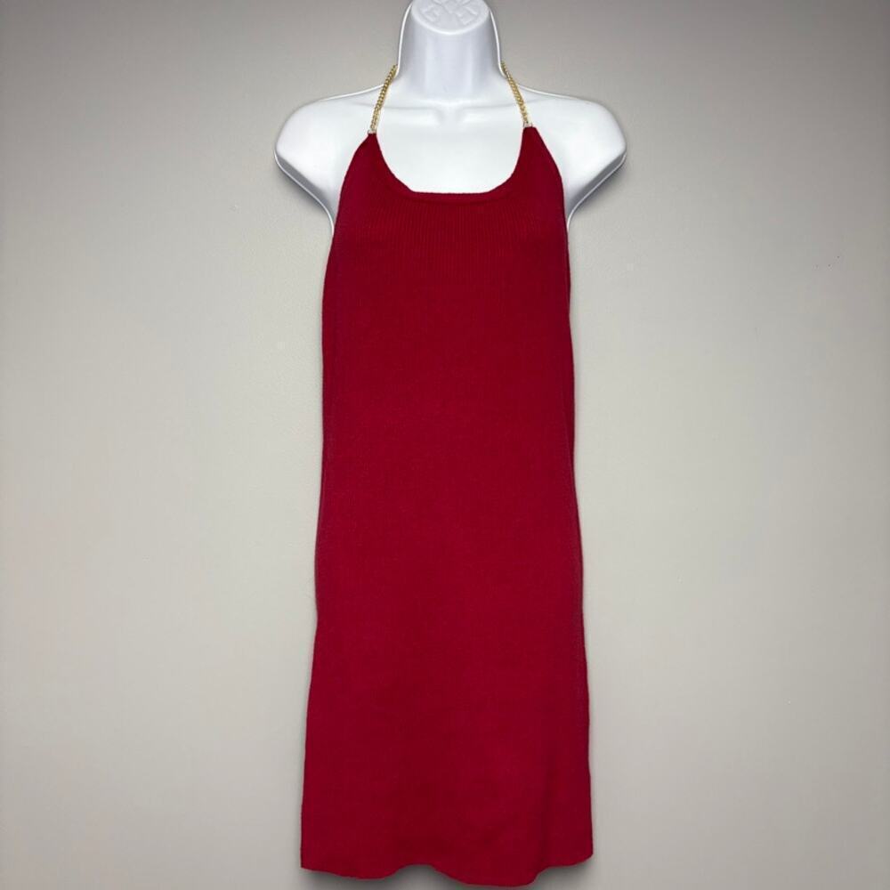 Sam Edelman Halter Red Mini Sweater Dress‎ 90s Y2K Sz. XS